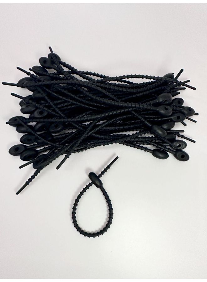 Loquat 215mm Tadpole Self-locking Charging Cable Tie Storage With DIY Keychain Jewelry Blind Box Trendy Pendant-Color:Black 15cm - Image 1