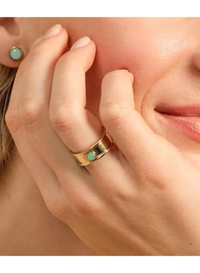 OLIVIA BURTON Jewelled Ring In Stainless Steel with Gold Plating - 24100364N