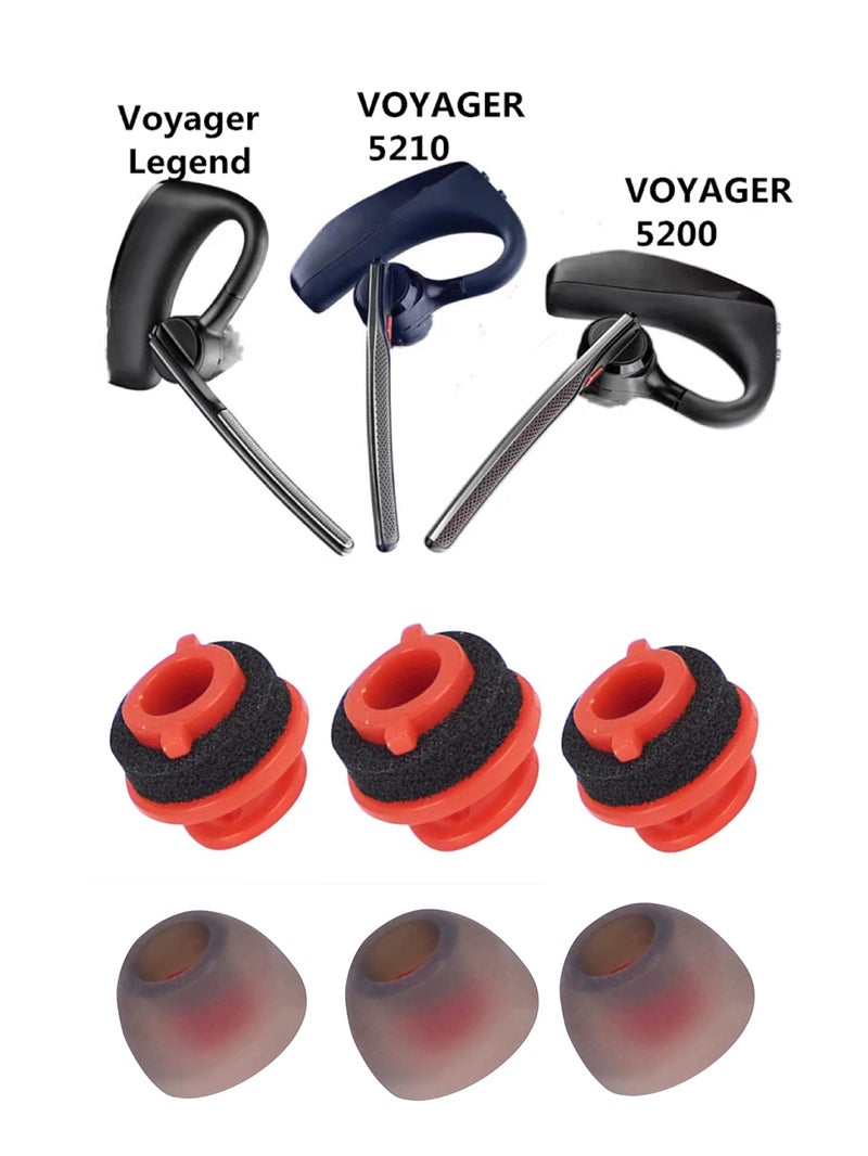 Wiki VALLEY Replacement Silicone Ear Tips for Plantronics Voyager 5200 Earbuds, 3Pair Eartips for Poly Voyager 5200 Replacement Eartip Adapter-Medium - Image 3
