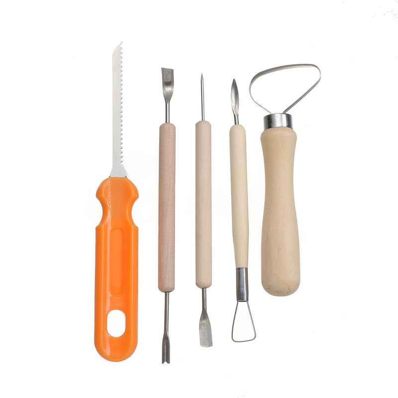 Pottery Tool Set Multi-Size Clay Sculpting Knives 5-piece pumpkin wooden clay tool set 