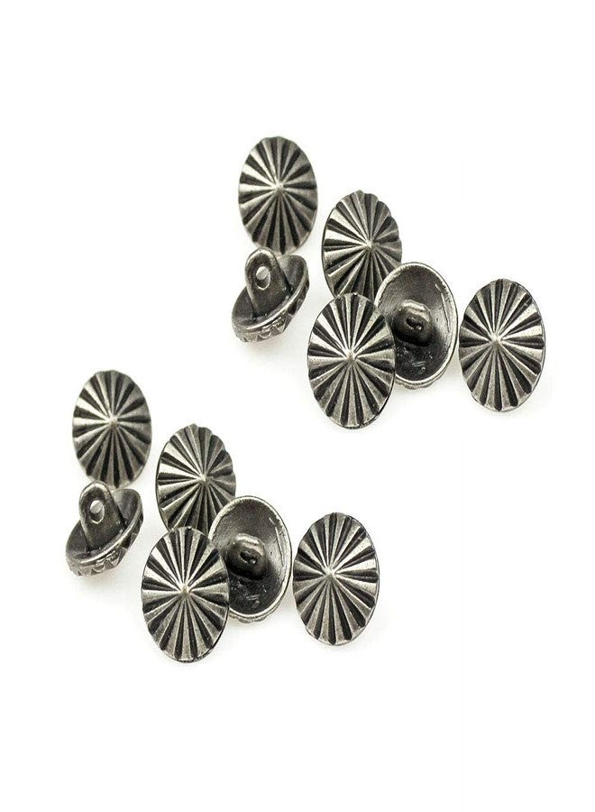 RECHERE 12 PCS Umbrella Shape Shank Metal Buttons Craft for DIYS Sewing Embellishment (Antique Silver,11mm)