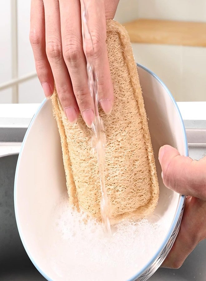 UtySty 3 Pack Natural Non Scratch Scrub Sponge Eco Friendly and Compostable Plant Fiber Loofah Dish Sponge Natural Kitchen Sponges Scrubbers for Dishes Biodegradable Cleaning Sponges - Image 4