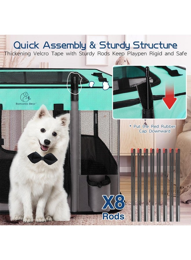 Romantic bear 44x34x24 Inches Dog Playpen,Pet Playpen,Foldable Puppy Cat Playpen,Portable Exercise Kennel Tent Crate,Water-Resistant Breathable Shade Cover,Indoor Outdoor Travel Camping Use for Small Animals(L) - Image 3