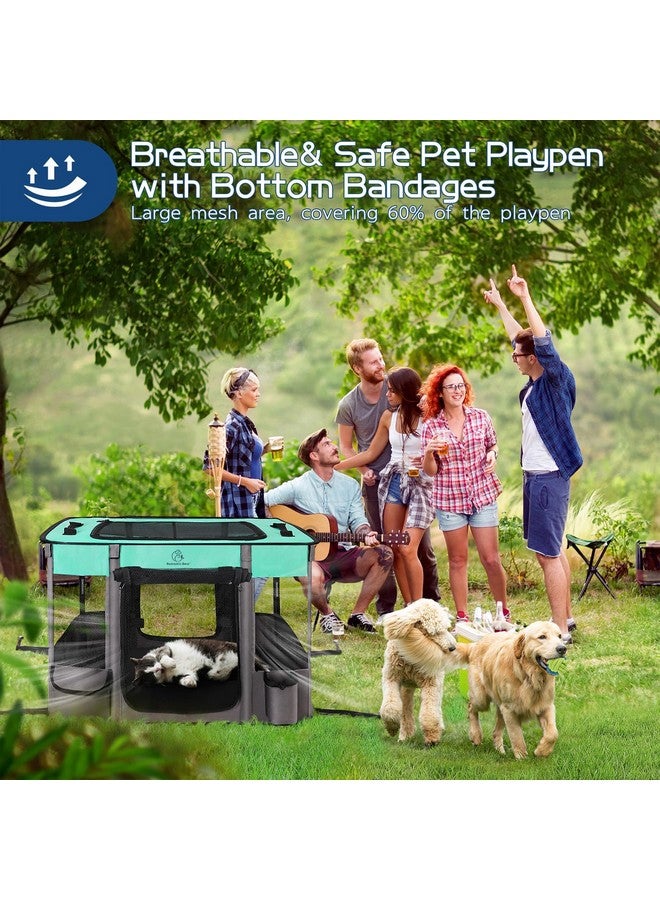 Romantic bear 44x34x24 Inches Dog Playpen,Pet Playpen,Foldable Puppy Cat Playpen,Portable Exercise Kennel Tent Crate,Water-Resistant Breathable Shade Cover,Indoor Outdoor Travel Camping Use for Small Animals(L) - Image 2