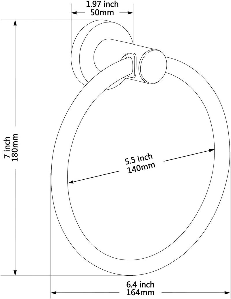 BGL 304 Stainless Steel Towel Ring Hanging Round Simple Black Towel Circular Holder - Image 4