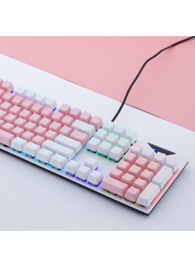 Generic - Bai Zhan KB168 Green Axis Mechanical Keyboard Metal Game E-Sports Internet Cafe Eating Chicken LOL Computer Wired Keyboard Cross-Border-Color:Dazzle Silver Fox K80 White Yellow Double Green Shaft - Image 1