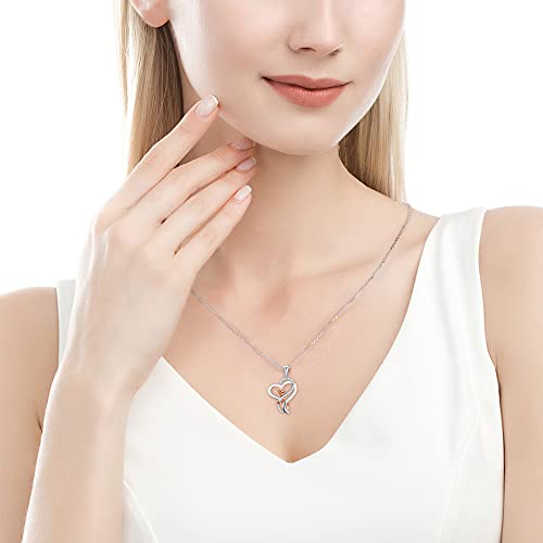 Desimtion Gifts for Women, Rose Heart Necklaces for Women,Birthday Gifts for Girlfriend Wife Mom, Jewelry for Her - Image 2
