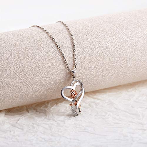 Desimtion Gifts for Women, Rose Heart Necklaces for Women,Birthday Gifts for Girlfriend Wife Mom, Jewelry for Her - Image 5