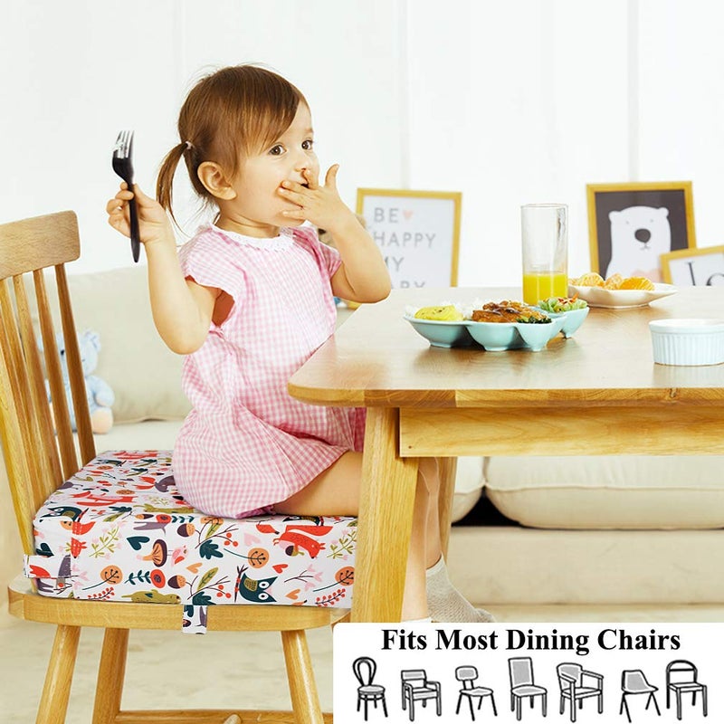 SUNMALL Toddler Booster Seat for Dining Table,Chair Increasing Cushion for Baby Kids,Portable Dismountable Adjustable Highchair Booster(White Animal) - Image 4