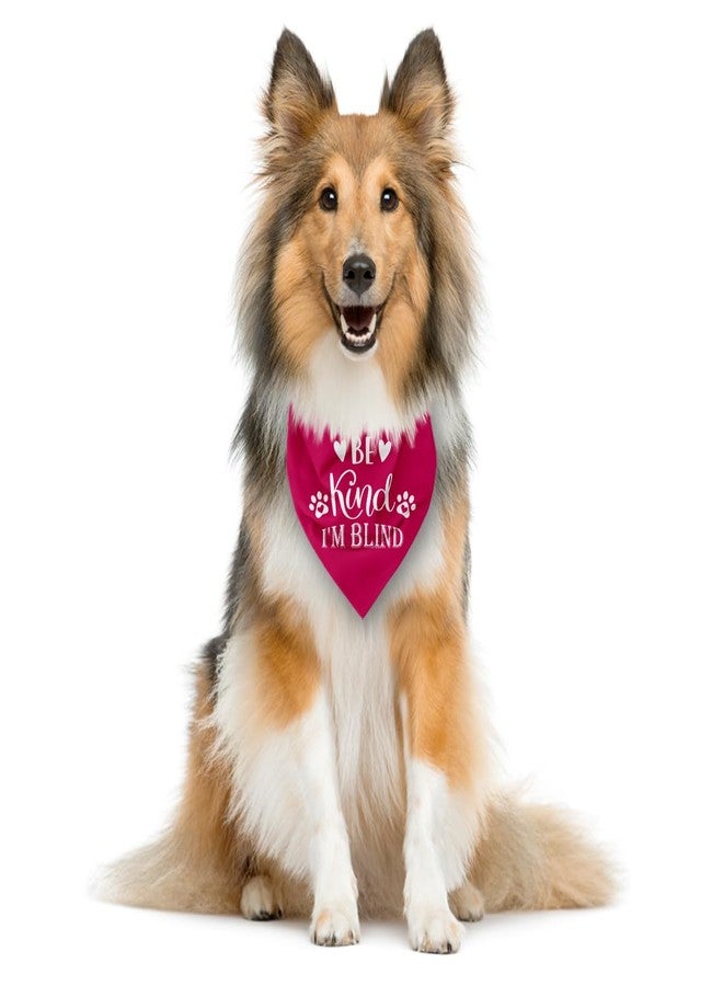 ZPPRJF Be Kind I’m Blind Dog Bandana, Deep Pink Dog Bandana, Pet Dog Scarf Accessories, Pet Dog Triangle Scarf, Funny Cute Dog Bandana, Dog Bandana for Large Dogs, Dog Bandana Pet Scarf (L) - Image 4