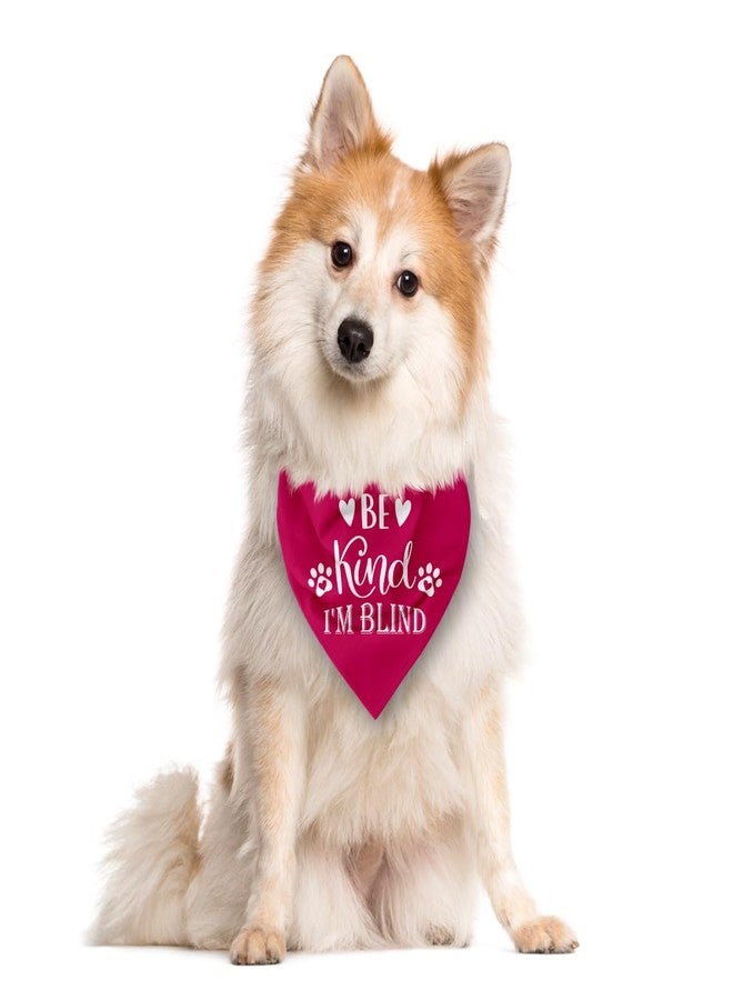 ZPPRJF Be Kind I’m Blind Dog Bandana, Deep Pink Dog Bandana, Pet Dog Scarf Accessories, Pet Dog Triangle Scarf, Funny Cute Dog Bandana, Dog Bandana for Large Dogs, Dog Bandana Pet Scarf (L) - Image 2