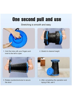 Generic Portable Folding Stool - Retractable Telescopic Collapsible Stools Lightweight Camping Stool, Plastic Portable Seat For Fishing BBQ Fishing Garden Golf  - Image 4