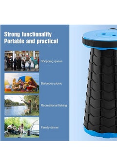 Generic Portable Folding Stool - Retractable Telescopic Collapsible Stools Lightweight Camping Stool, Plastic Portable Seat For Fishing BBQ Fishing Garden Golf  - Image 3