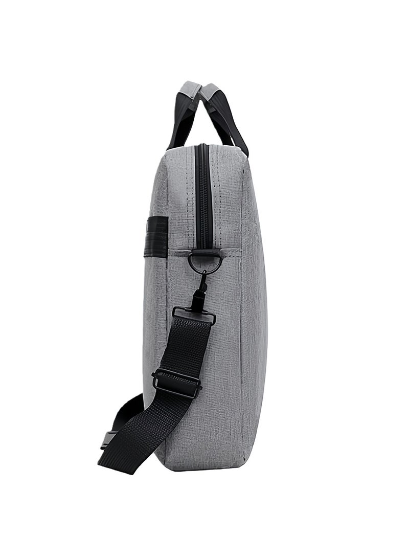 Laptop 15.6 inch briefcase, waterproof shoulder bag, multi-functional large capacity sleeve bag, gift for men and women(gray) - Image 4
