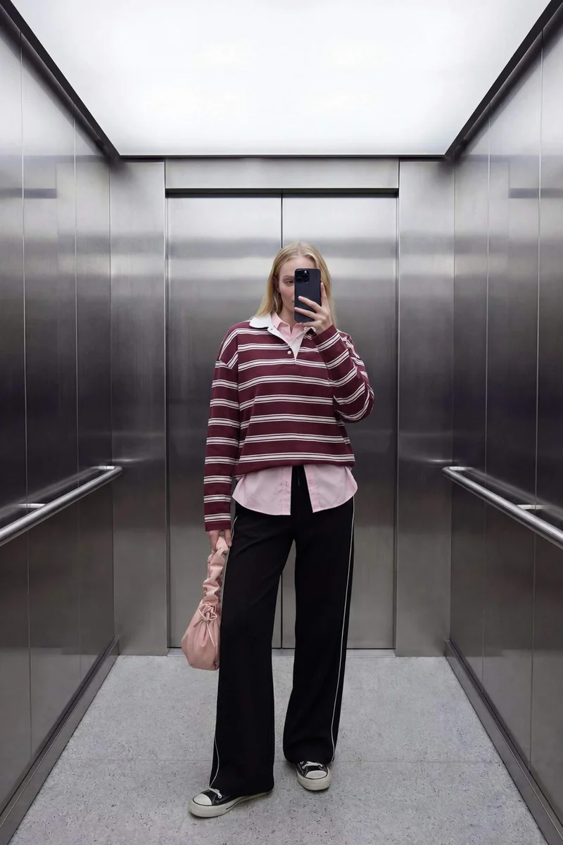 ديفاكتو Straight Fit Regular Hem Trousers