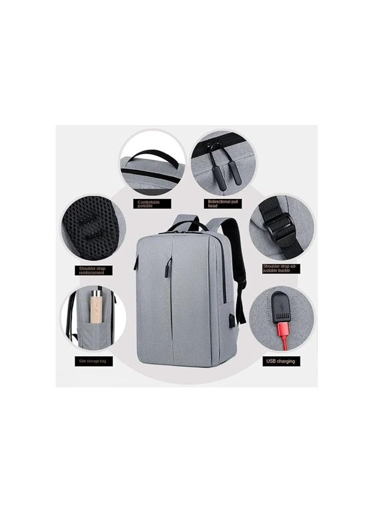 Unisex Backpack: New, easy-to-use computer backpack for travel and work, with ideal capacity for picnics, hiking, and school. Gray.