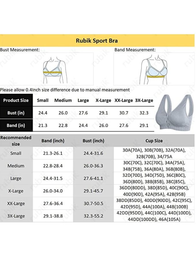 Rubik Nursing Bra for Women, Breast Feeding Maternity Front Button Closure Seamless Removeable Padded Smooth Wireless Pregnancy Sleeping Bra (X-Large, Grey)  - Image 3