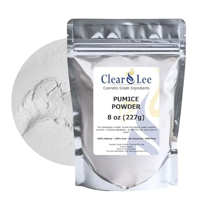 ClearLee Cosmetic Grade Pumice - 100% Pure Natural Grain/Powder - Great For Skin Exfoliation in DIY Soaps, Masks, Scrubs for Face, Body, Foot (8oz, Powder) - Image 1