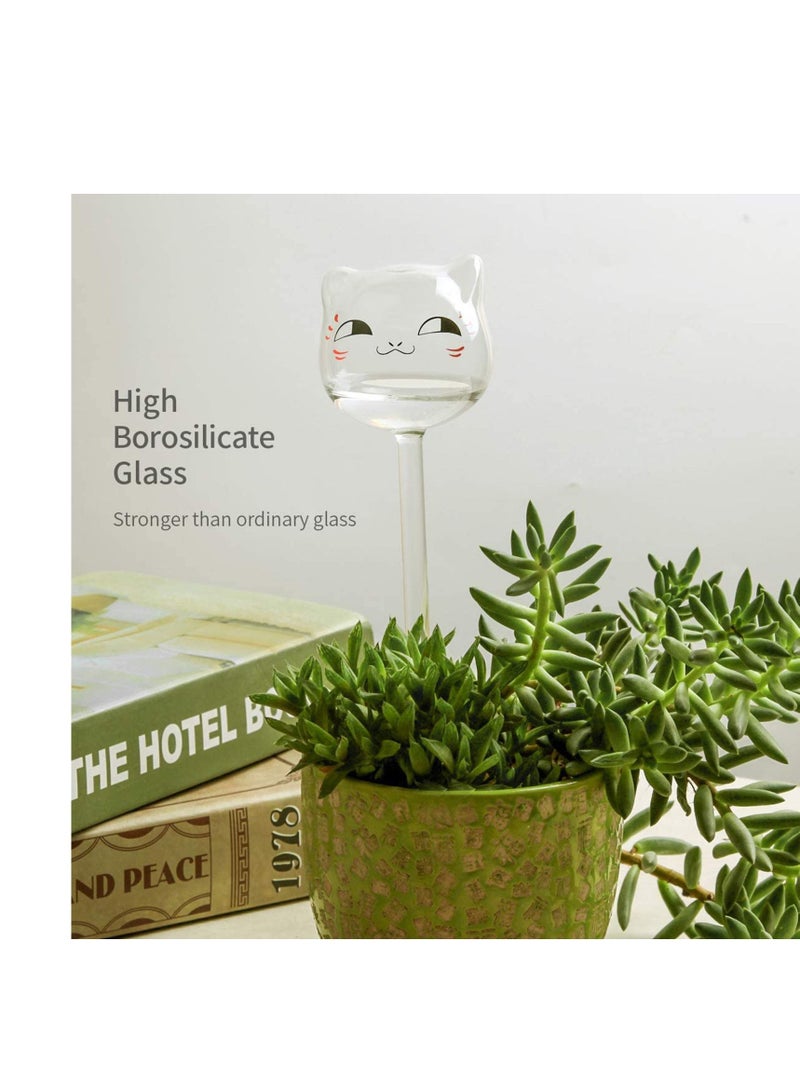 Excefore 3 عبوة لمنظمات المياه للنباتات كرات سقي ذاتي، شكل طائر زجاج شفاف مصبوب يدويًا مصابيح مائية صغيرة متينة - Image 5