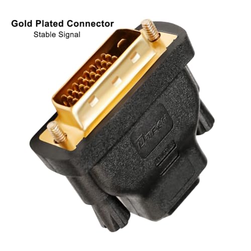 DTech DVI to HDMI Adapter DVI Male to HDMI Female Bi-Directional DVI-D Port Converter 4K 1080P Gold Plated Connector - Image 5