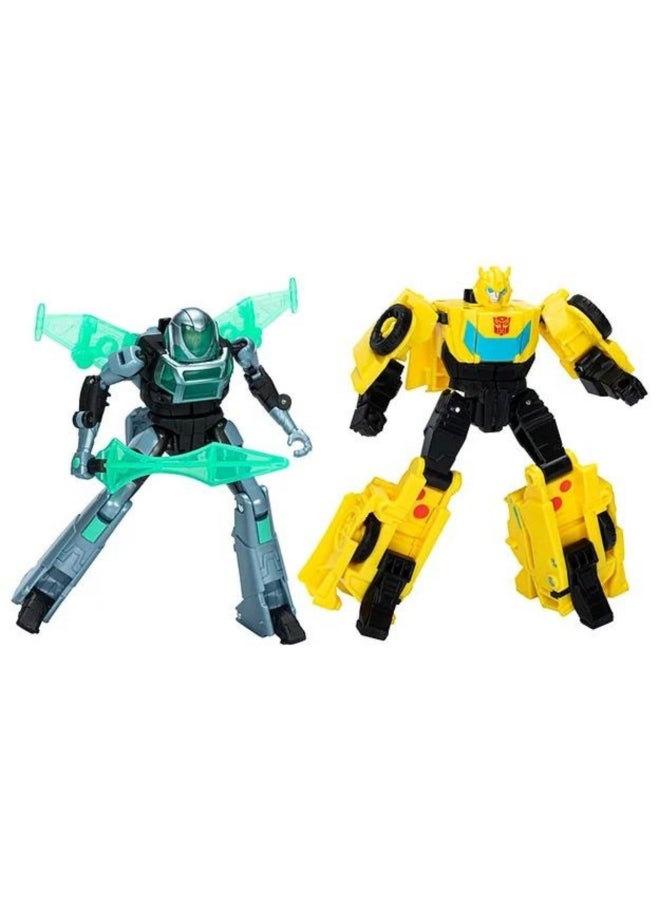TRANSFORMERS Transformers EarthSpark Cyber-Combiner Bumblebee and Mo Malto Robot Action Figures (12.5 cm)  - Image 1