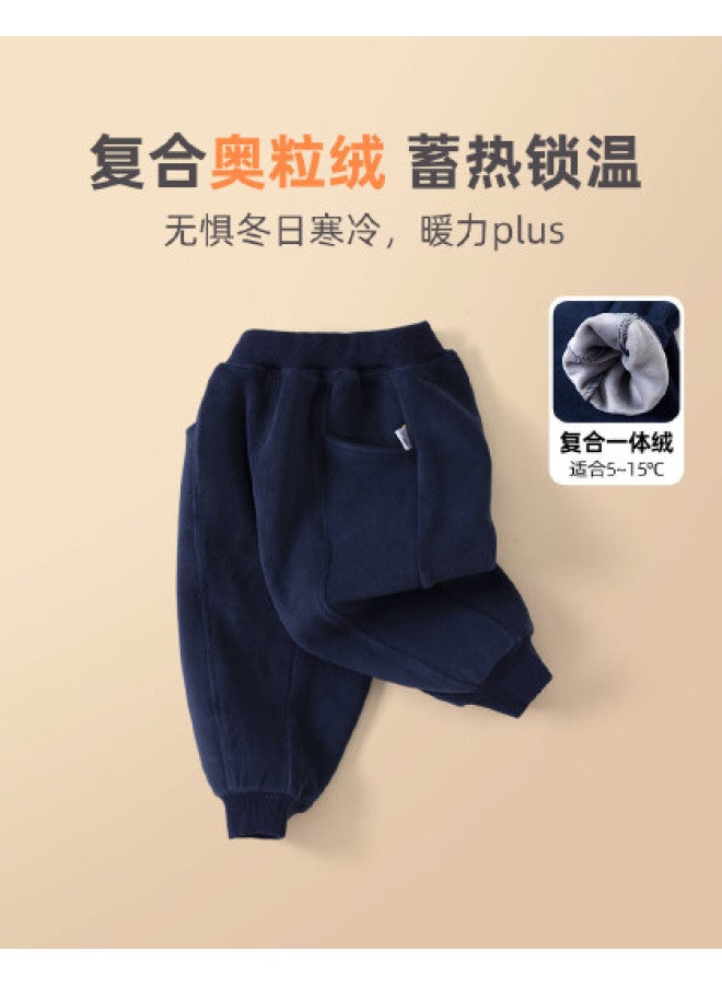 Doodle Home kids' Fleece-lined Winter Pants - Boys' Sports Trousers & Girls' Thickened Casual Pants Trendy - Image 1