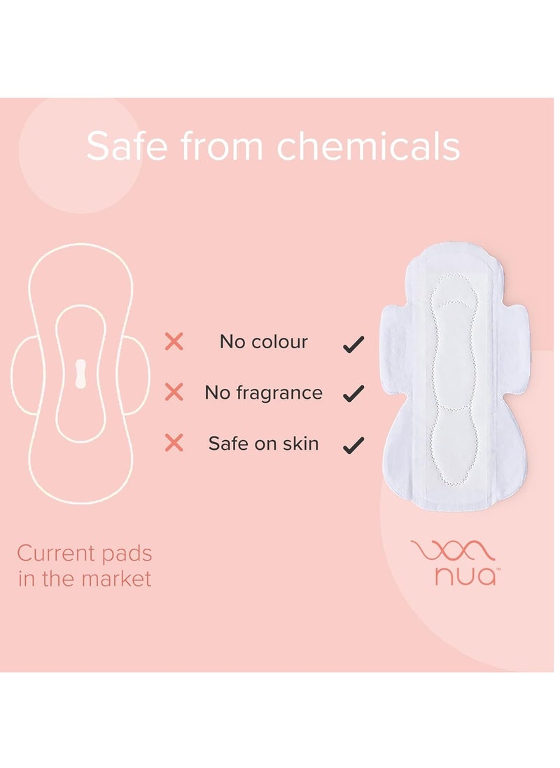Nua - Nua Ultra Safe 50 Sanitary Pads For Women | 3 sizes in 1: 12 Heavy Flow-XL+, 20 Medium-XL & 18 Light-L | Toxic-Free & Rash-Free | Unscented | Leakproof | With 50 Disposal Pouches| Bulk Pack - Image 1