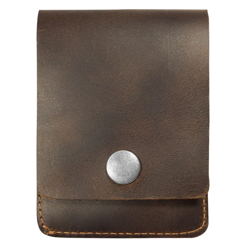 Hide & Drink, Vertical Front Pocket Wallet with Card Slot, Compact Storage for Bills, Card Holder, Full Grain Leather, Handmade, Bourbon Brown - Image 1