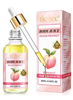 IKZEE 60ml Body Juice Oil Peach Hand Crafted Body Oil for Women Nourishing Hydrating & Moisturizing for All Skin Types with Natural Oils 100% Pure Natural Essence Body Juice Oil  - Image 1