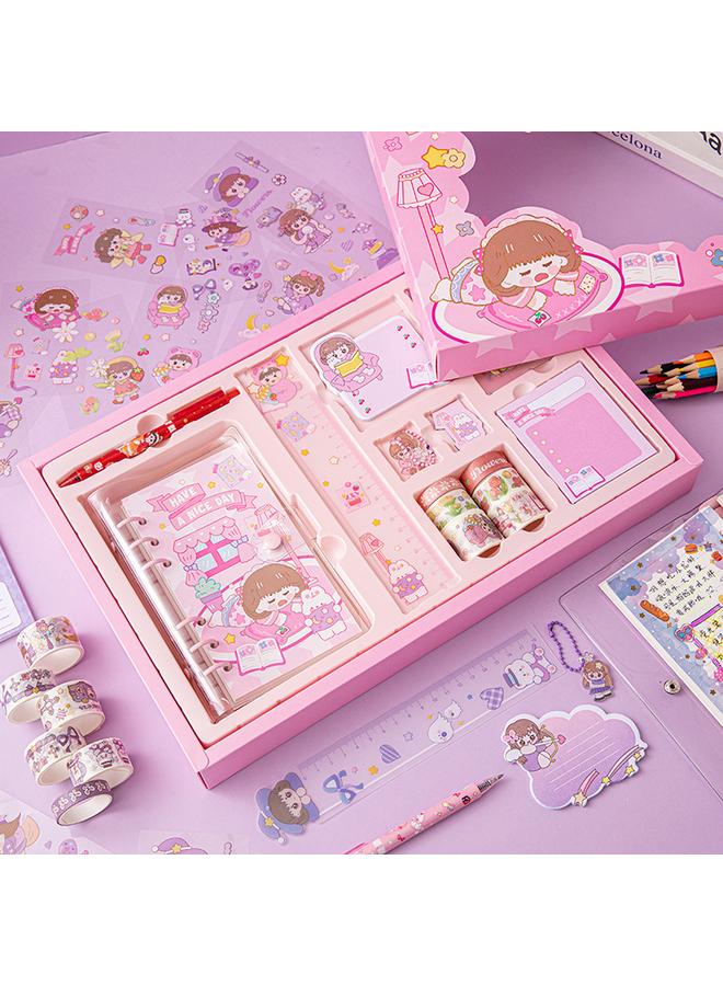 Bluejw Cute Hand Ledger Suit Loose-leaf Hand Ledger Full Set Wholesale Cartoon Student Stationery Gift Goo Card Hand Ledger Gift Box - Image 1