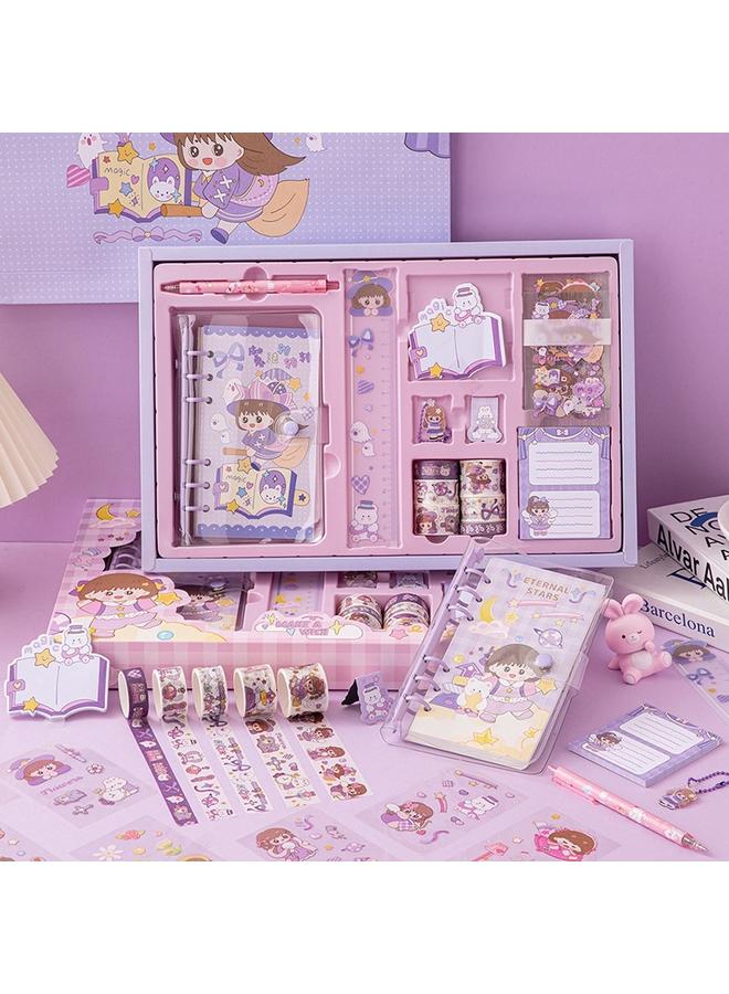 Bluejw Cute Hand Ledger Suit Loose-leaf Hand Ledger Full Set Wholesale Cartoon Student Stationery Gift Goo Card Hand Ledger Gift Box - Image 2