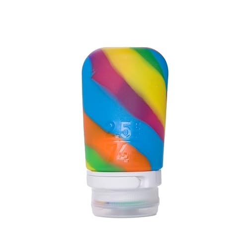 humangear GoToob Medium Refillable Silicone Travel Bottle Locking Lid FoodSafe Material Rainbow Medium 25 floz 74ml - Image 2