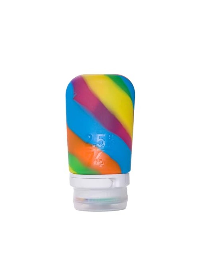 humangear GoToob Medium Refillable Silicone Travel Bottle Locking Lid FoodSafe Material Rainbow Medium 25 floz 74ml - Image 1