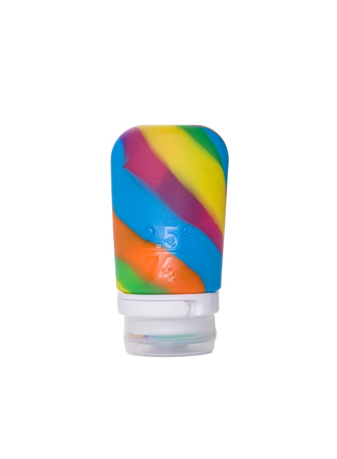 humangear GoToob Medium Refillable Silicone Travel Bottle Locking Lid FoodSafe Material Rainbow Medium 25 floz 74ml - Image 3