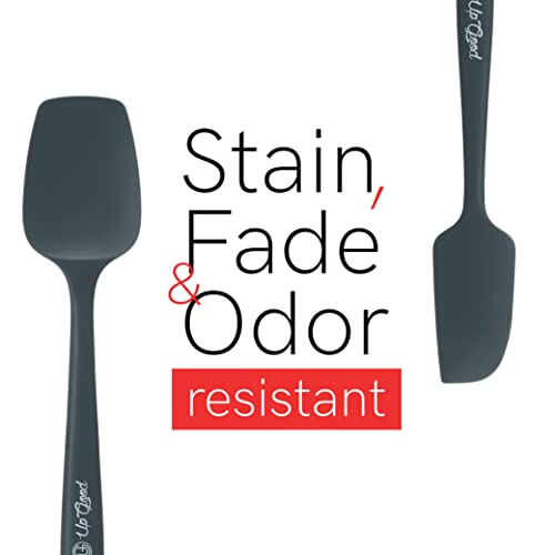 UpGood Silicone Spatula Set 600°F - High Heat Resistant Nonstick, Small and Large Kitchen Spatulas - Flexible BPA Free Professional Grade Cookware - Utensils for Cooking, Baking, Mixing(4 Pcs, Grey) - Image 4