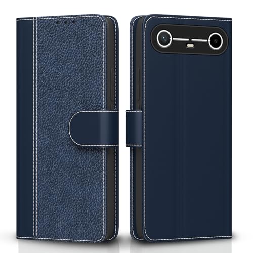 Pikkme Flip Cover for Tecno Pova Slim 5G | Leather Finish | Wallet Stand and Shock Proof | Complete Protection Flip Case (Blue) - Image 1