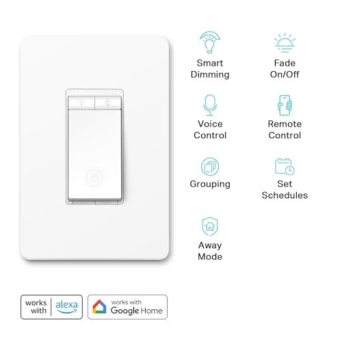 Kasa Smart Dimmer Switch HS220, Single Pole, Needs Neutral Wire, 2.4GHz Wi-Fi Light Switch Works with Alexa and Google Home, UL Certified, No Hub Required, 1 Pack - Image 2