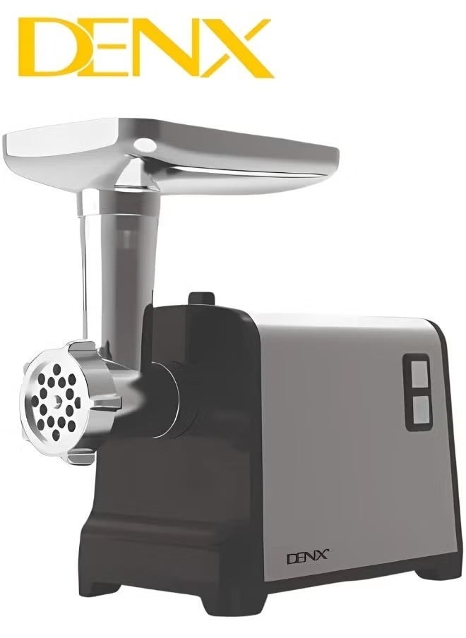 Denx Meat Grinder, Electric Meat Grinder With Stainless Steel Blade, 1200W, Silver - Image 3