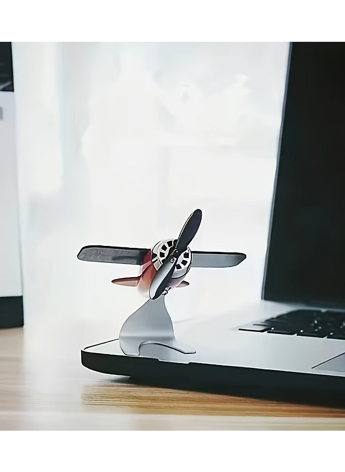 Solar-Powered Plastic Aircraft Dashboard Ornament - Car Interior Decoration for Men and Women, Creative Desktop Accessory for Car Enthusiasts, Ideal Gift