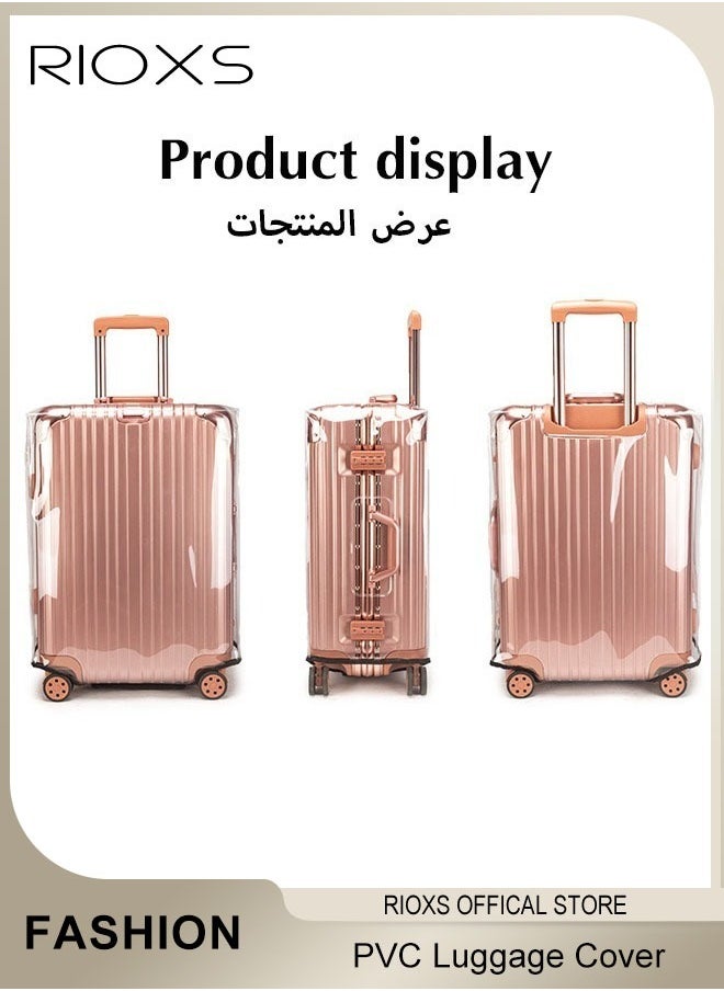 RIOXS Premium PVC Luggage Protector,20+24+28 Inch Waterproof Dustproof & Anti-Scratch Suitcase Covers for Travel Check-in Luggage Protection,Rainy Days Durable Dirt-Resistant Luggage Covers  - Image 2