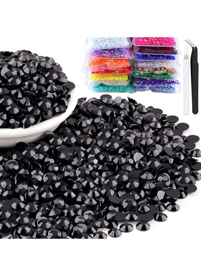 BELLEBOOST 5000Pcs 5Mm Resin Rhinestones Bulk, Black Flatback Round Jelly Rhinestones Bedazzling Non Hotfix Crystal Gems Large Quantity Wholesale For Diy Crafts Clothes Bottles Tumblers Face Makeup Manicure  - Image 1