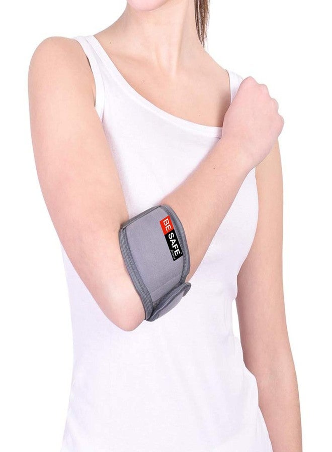 BESAFE Forever Tennis Elbow Support Brace Band for Elbow Pain Relief, Gym, Workout Neoprene Compression Support (Grey, M) - Image 1