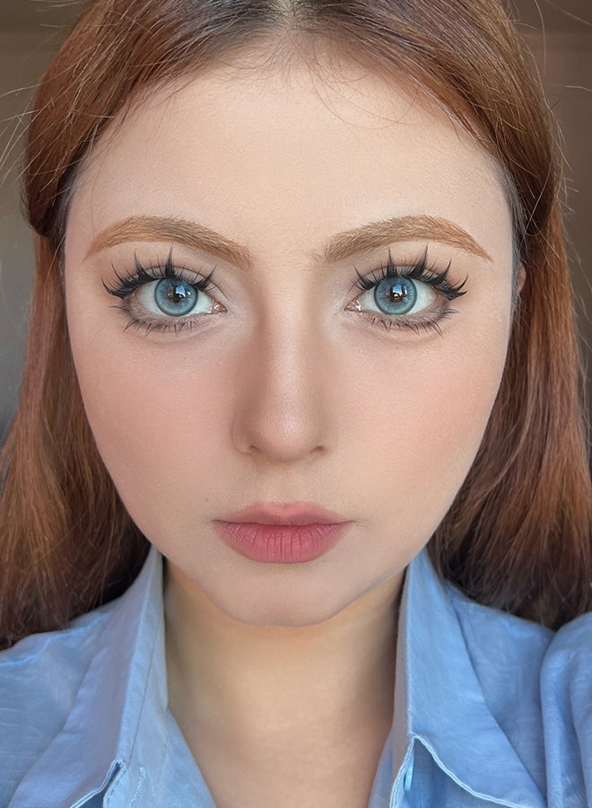 عيون غامضة عدسات لاصقة ملونة من Mystic Eyes بلون توالايت بلو لمدة ستة أشهر 14.00 مم بعدسة زرقاء ناعمة - Image 3
