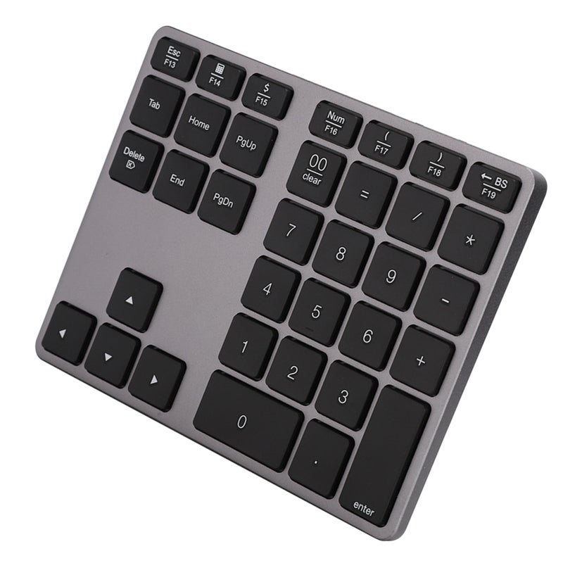 BT308 35 Keys Numeric Keypad Rechargeable Wireless Ultra Thin Keyboard Compatible with Bluetooth 5.0(Iron Gray ) - Image 1