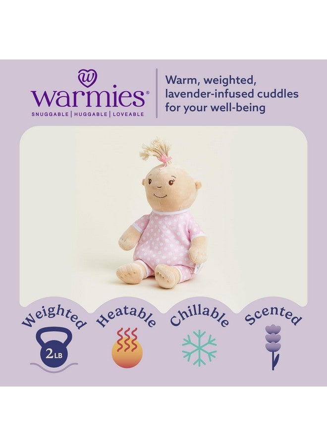 warmies Microwavable & Weighted Stuffed Animals, Baby Girl Lighter Skin - Heated Stuffed Animal Plushie for Warmth & Comfort - Soft Plush Toys for Adults & Children (Boys, Girls, Babies & Toddlers) - Image 2