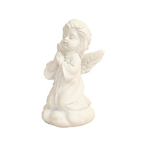 KariGhar Resin Small White Praying Little Angel Statue Catholic Idol for Home | Prayer Room | Bed Room | Shelf | Mantel | Gifting and Decoration, White, 3.7 Inches - Image 4