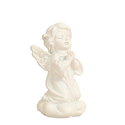 KariGhar Resin Small White Praying Little Angel Statue Catholic Idol for Home | Prayer Room | Bed Room | Shelf | Mantel | Gifting and Decoration, White, 3.7 Inches - Image 5