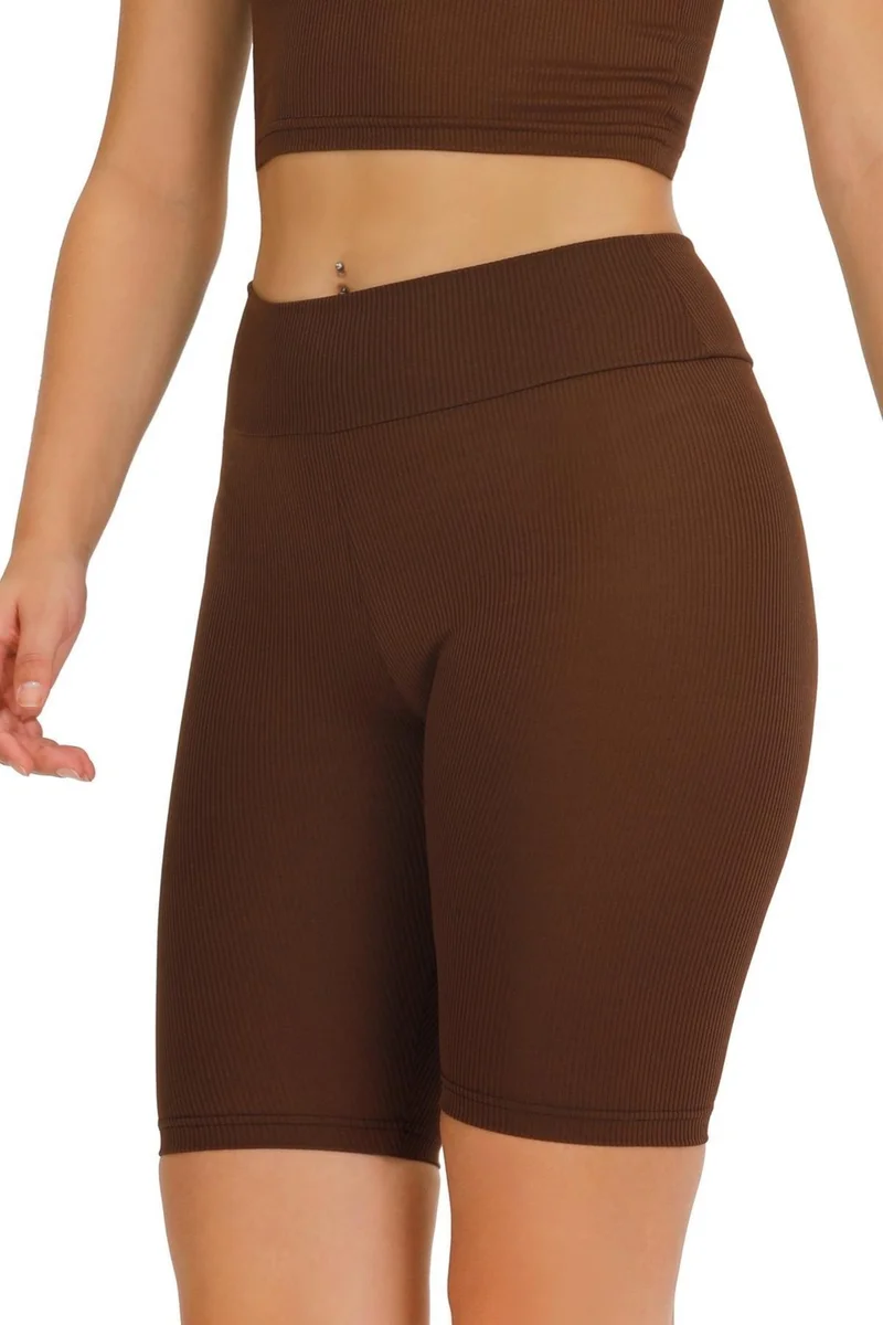 Sensu Women's High Waist Ribbed Shorts and Tights KTYT115