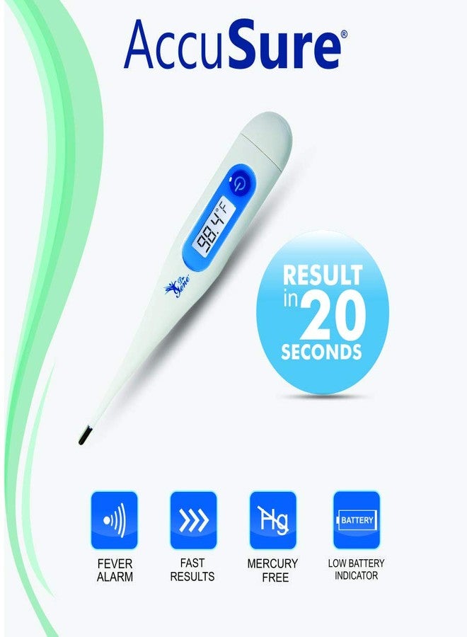 AccuSure مقياس حرارة رقمي AccuSure MT 32 ذو طرف صلب، 20 ثانية (أبيض) - Image 3