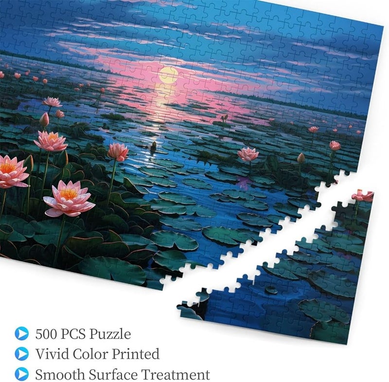 Phayah Lotus Marsh 500 Piece Jigsaw Puzzle For Adults Home Decor 20 4 X 15 Inches - Image 3
